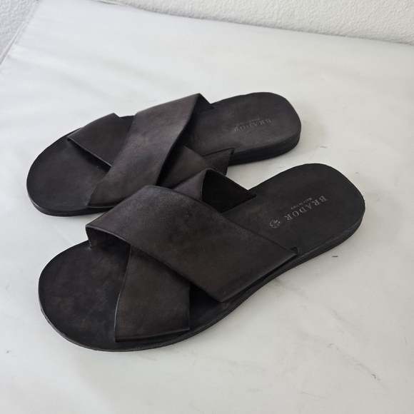 BRADOR  Walk TDM Slide Leather Sandals size 42 or US 9 Made In Italy - Picture 5 of 16